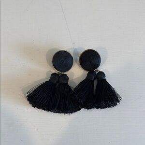 Elegant Black Tassel Earrings